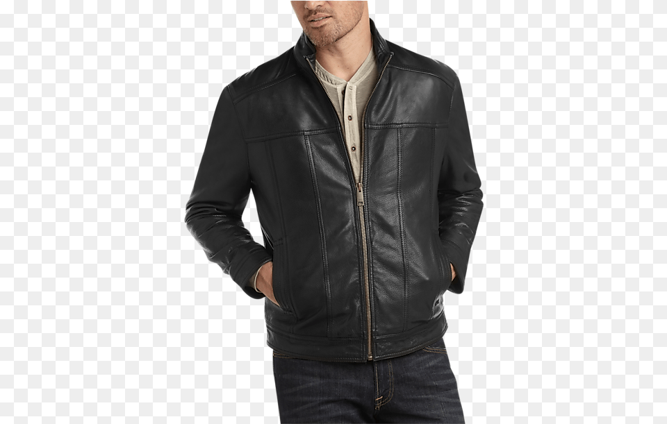 Marc New York Black Leather Bomber Jacket Menu0027s Menu0027s Solid, Clothing, Coat, Leather Jacket Png