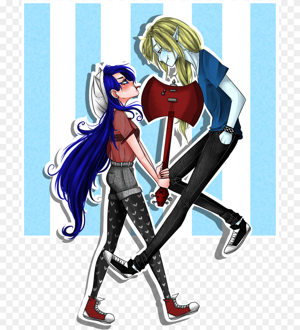 Marceline The Human And Finn The Vampire King Adventure Time Vampire Finn, Book, Publication, Comics, Person Png