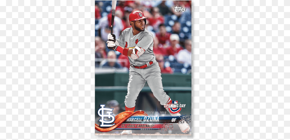 Marcell Ozuna 2018 Topps Opening Day Baseball Base Baseball Player, Team Sport, Team, Sport, Person Free Transparent Png