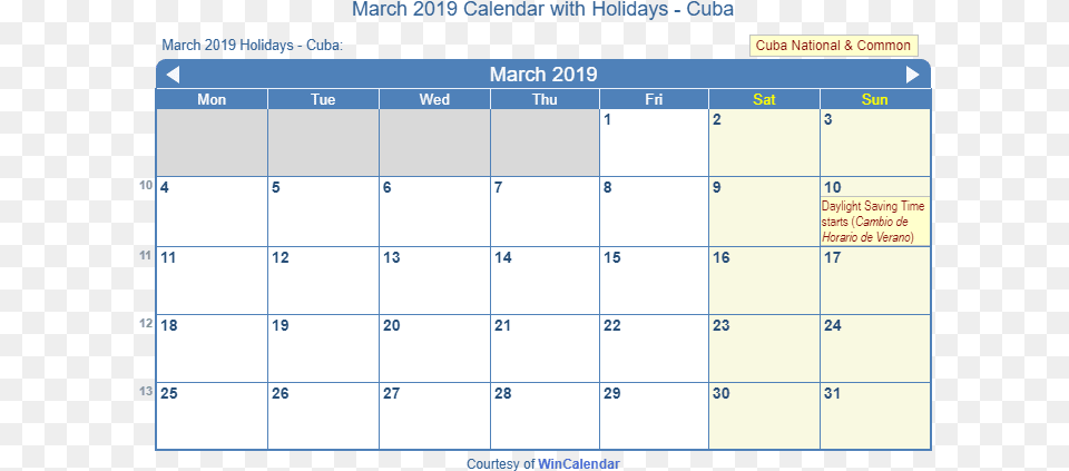 March 2019 Calendar With Cuba Holidays To Print 2020 Calendar With Holidays, Text, White Board Png
