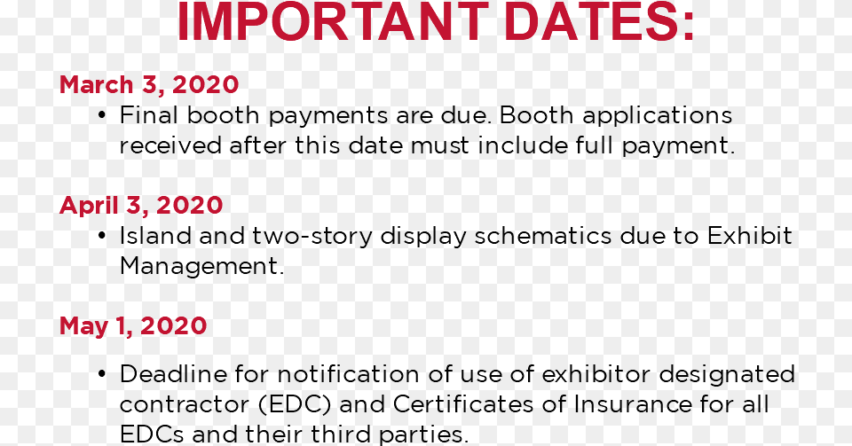 March 3 2020 Final Booth Payments Are Due, Text, Blackboard Png