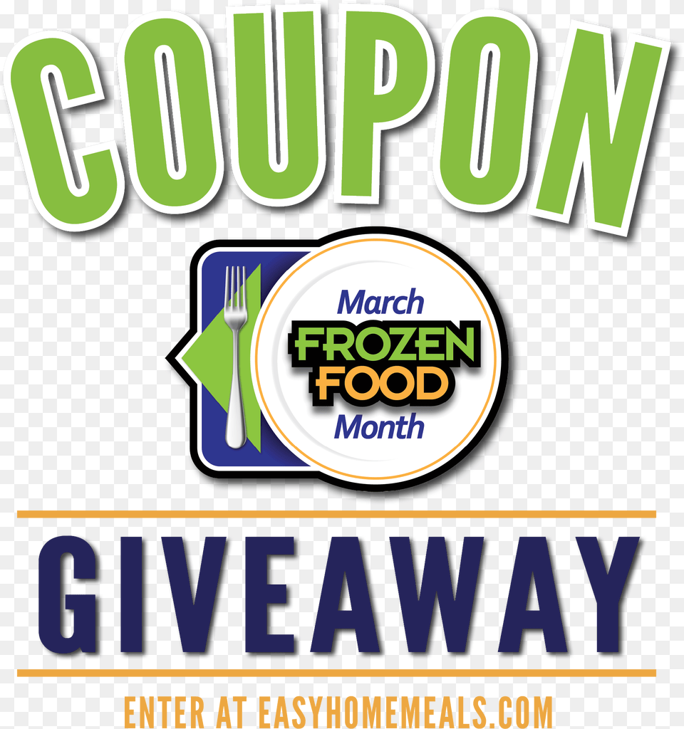 March Giveaway Logo With Url Frozen Food, Advertisement, Poster, Cutlery, Fork Free Png