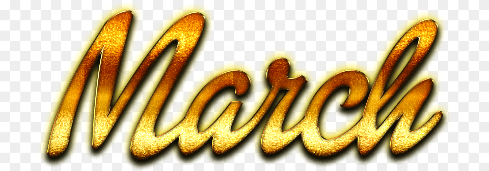 March Golden Letters Name Graphic Design, Smoke Pipe, Text Png