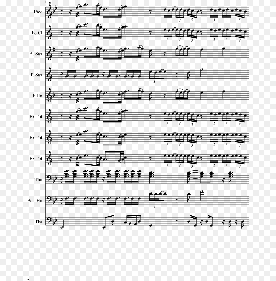 March Madness Sheet Music 2 Of 16 Pages Download March Madness By Future Piano Music, Gray Free Transparent Png