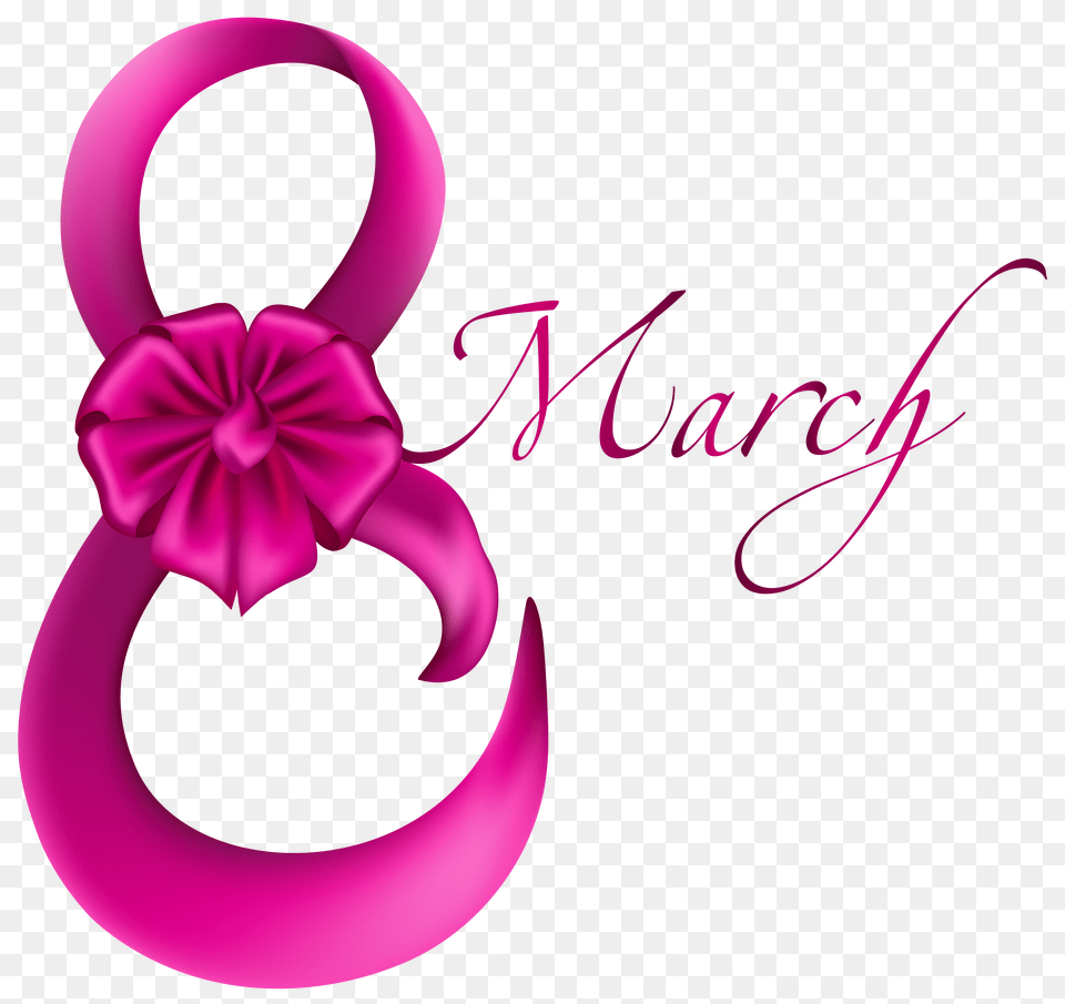 March Pink With Bow Clipart, Art, Graphics, Purple, Flower Png