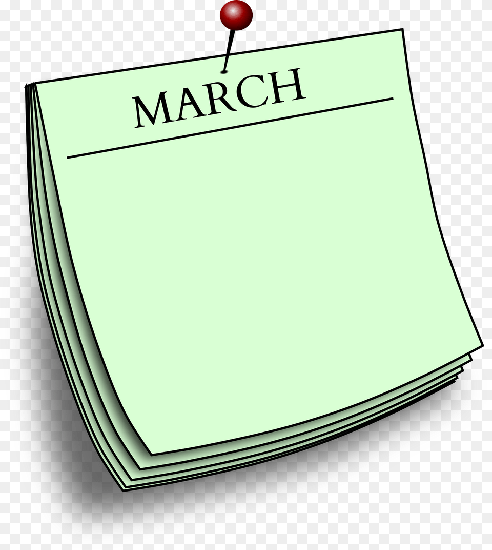 March Pinned Note, Page, Text, Publication Free Png Download