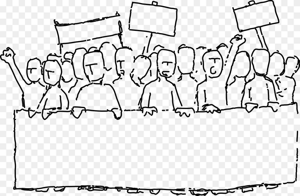 Marcha Personas Gente Pancarta Trabajo Decente, Gray Png Image