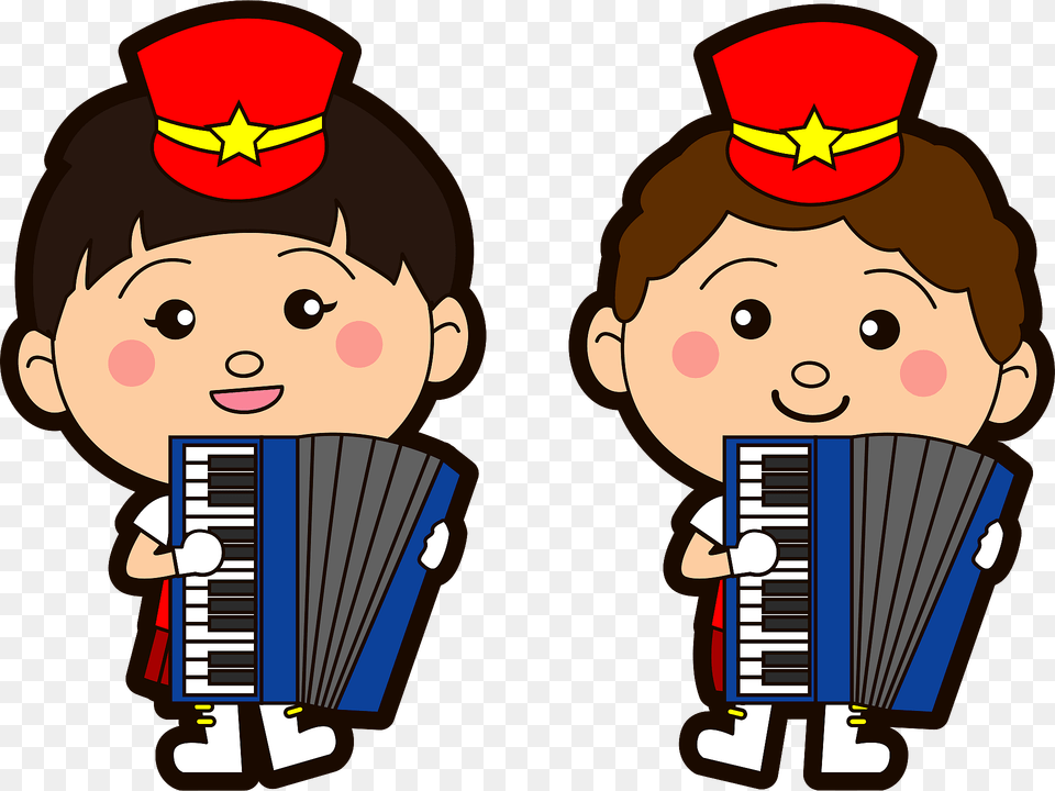 Marching Band Accordion Players Clipart, Face, Head, Person, Musical Instrument Png Image