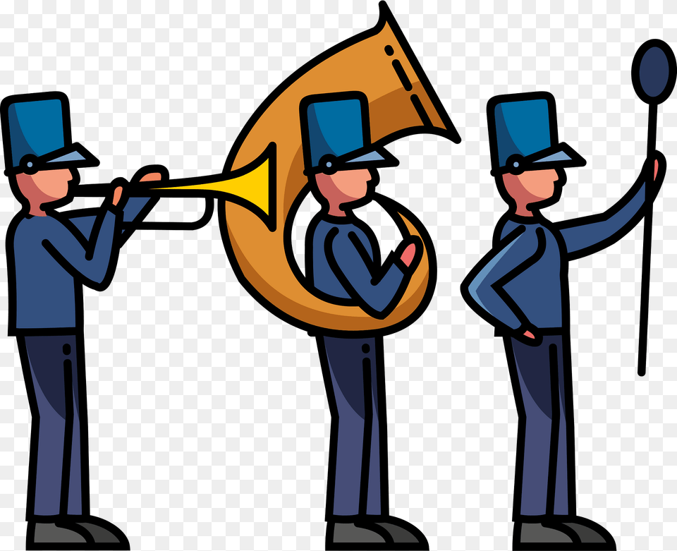 Marching Band Clipart, Person, People, Musical Instrument, Brass Section Png Image