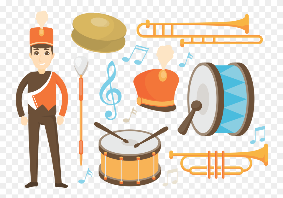 Marching Band Icons Vector, Boy, Child, Person, Male Free Png Download