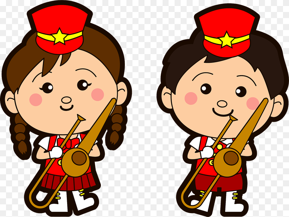 Marching Band Trombone Players Clipart, Person, Face, Head, Baby Free Png