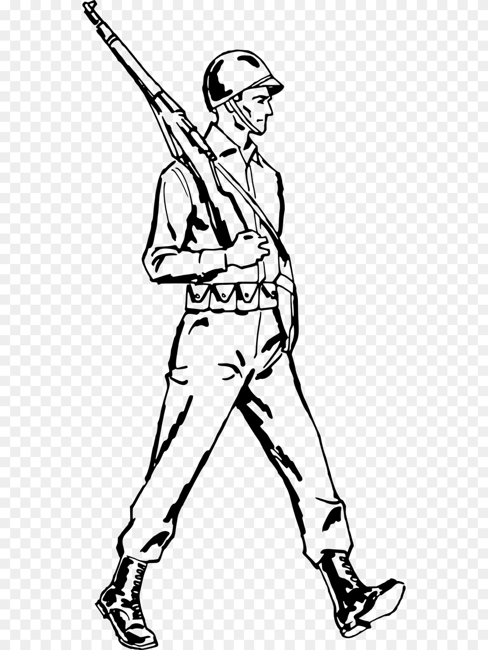 Marching Soldier, Gray Free Png Download