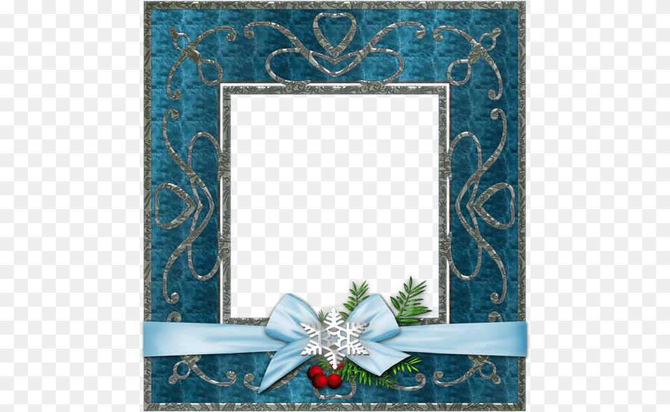 Marco De Fotos De Navidad Azul Transparent Christmas Photo Frame Png Image