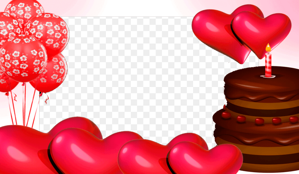 Marco Foto Cumplea 241 Os 7 Descargar Marcos Red Balloon Clipart Birthday Cake, Cake, Cream, Dessert Free Transparent Png