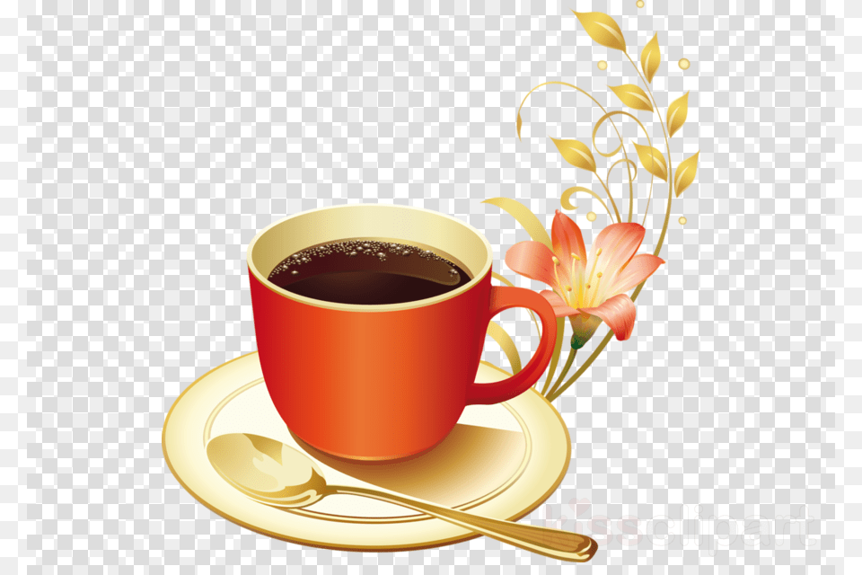 Marco Para Fotos De Tazas Clipart Coffee Cafe Picture, Cup, Cutlery, Saucer, Spoon Png Image