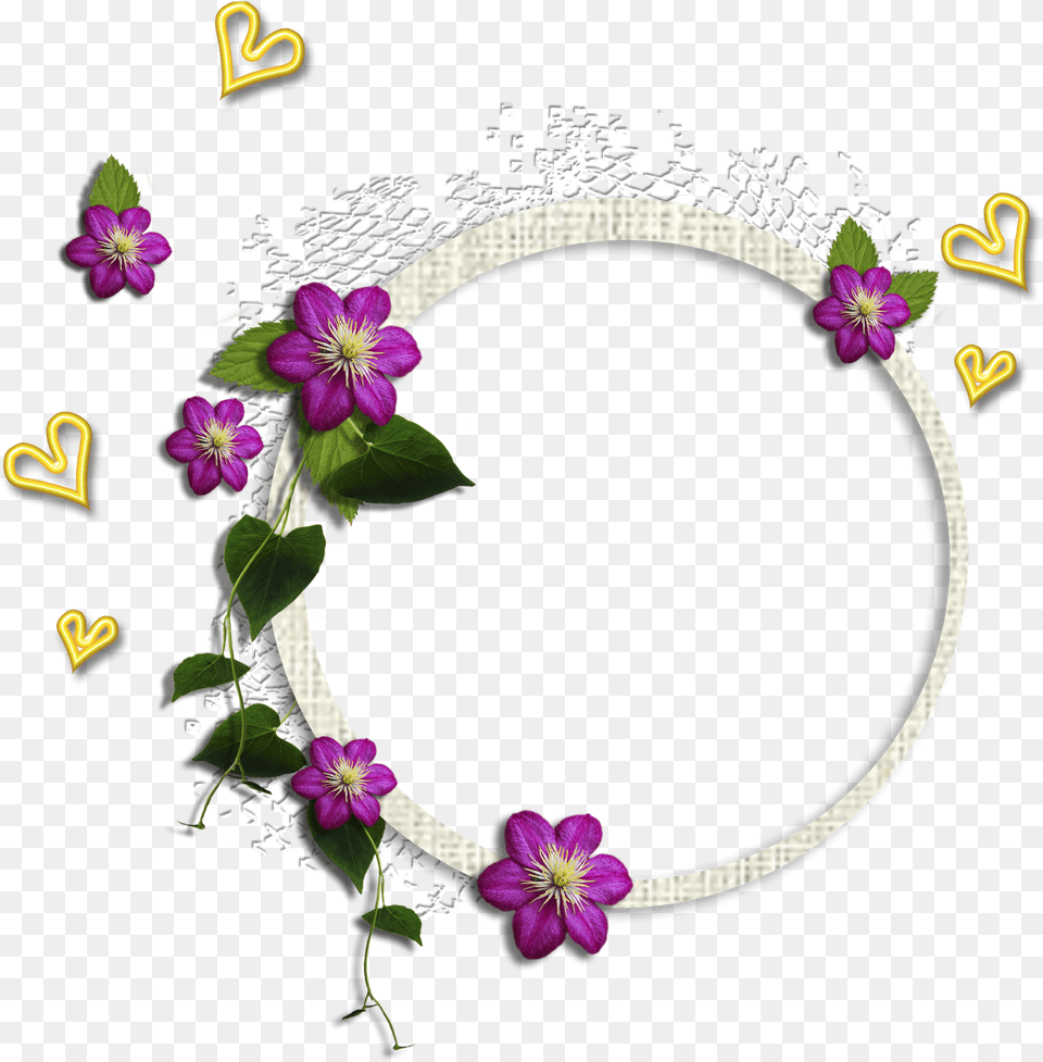 Marco Para Fotos Redondos, Flower, Plant, Purple, Accessories Png Image