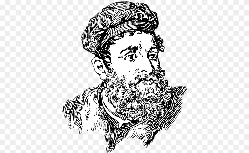 Marco Polo Black And White Marco Polo Clipart, Art, Drawing, Adult, Male Free Png Download