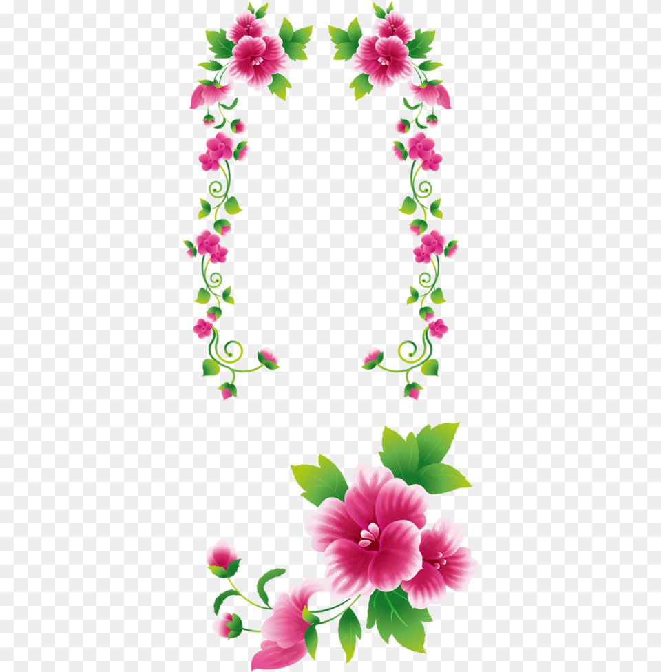 Marcos Flores Clip Art Black And White Pink Flowers Clipart, Flower, Plant, Pattern, Petal Png