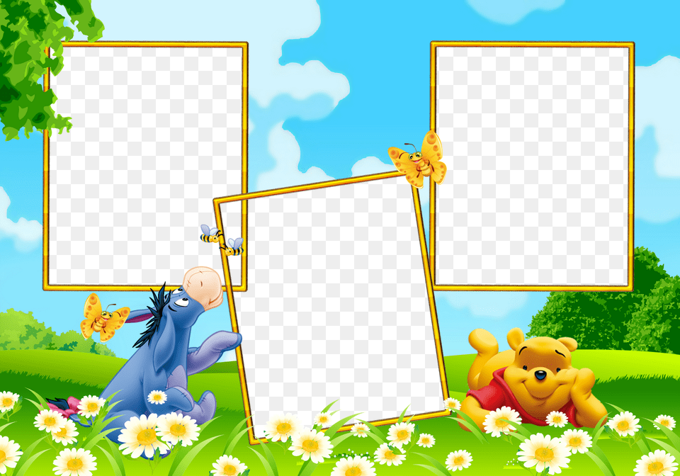 Marcos Para Photoshop Y Algo Mas Bingkai Winnie The Pooh, Baby, Person, Flower, Plant Free Png