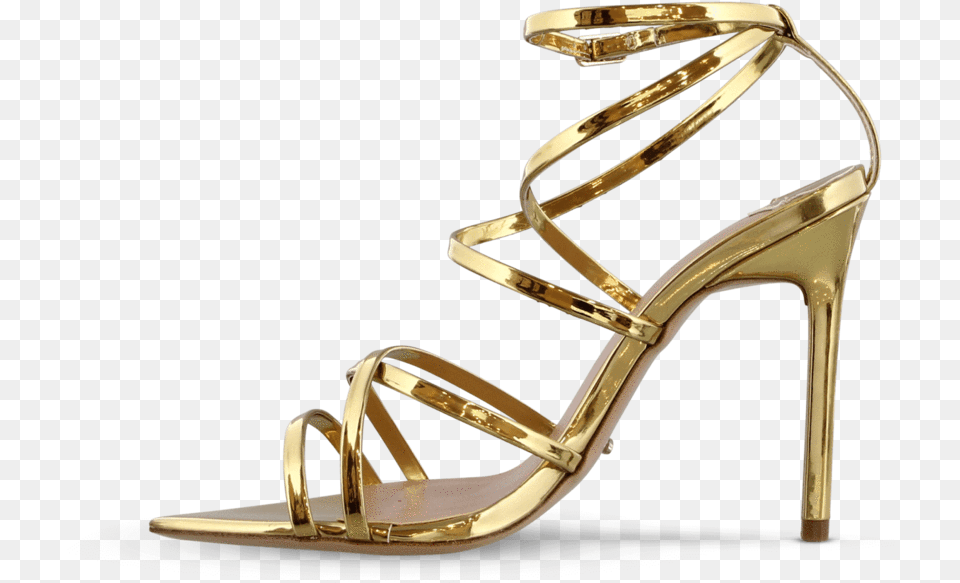 Marcy Gold Shine Side High Heels, Clothing, Footwear, High Heel, Sandal Free Png Download