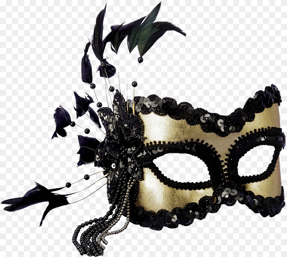 Mardi Ball Gold Masquerade Gras Mask Sequin Clipart Womens Masquerade Mask Black And Gold, Carnival, Crowd, Mardi Gras, Parade Free Transparent Png