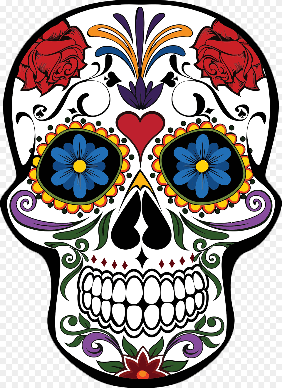Mardi Flower Skull Calavera Gras Design Floral Clipart Day Of The Dead Skull, Art, Graphics, Pattern, Plant Free Png Download