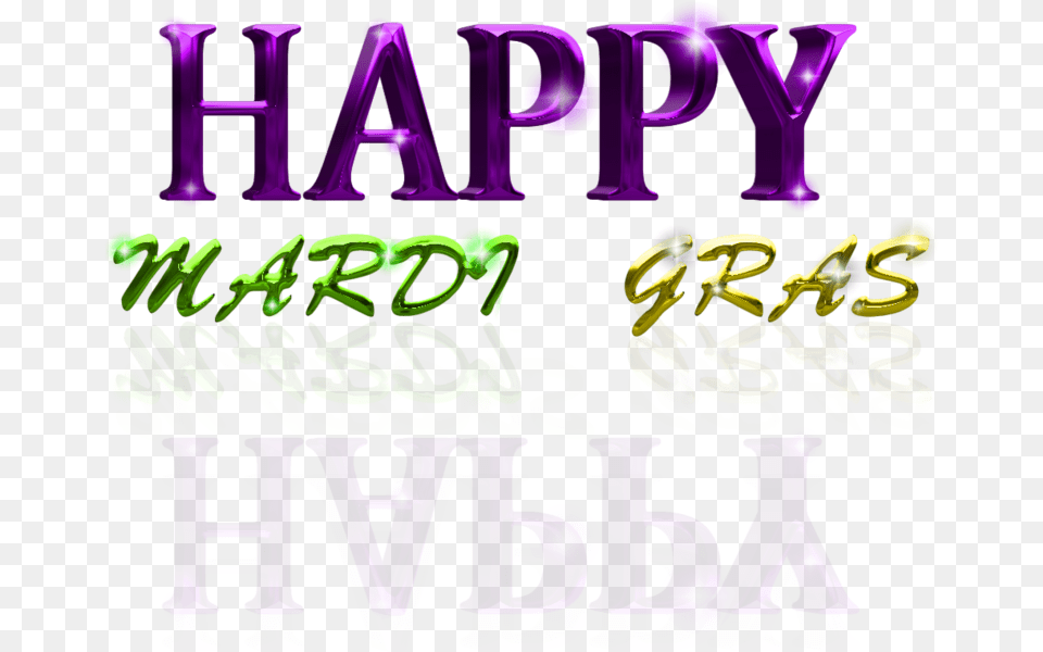 Mardi Gras Calligraphy, Purple, Text Free Png
