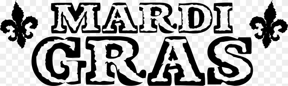 Mardi Gras Calligraphy, Gray Png Image