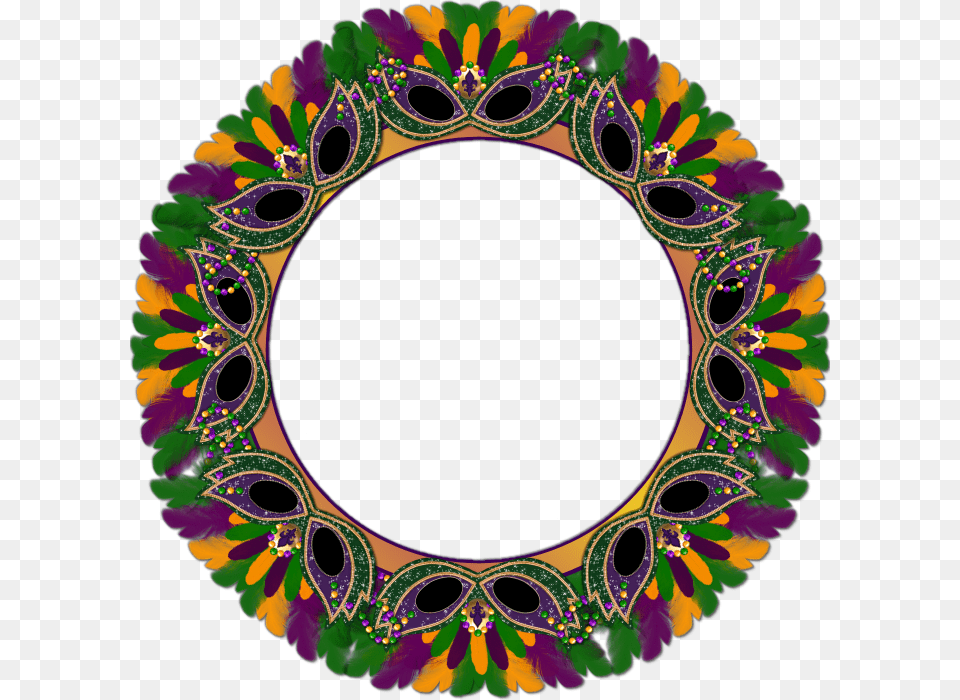 Mardi Gras Circle Clipart, Pattern, Purple, Oval, Accessories Free Png Download