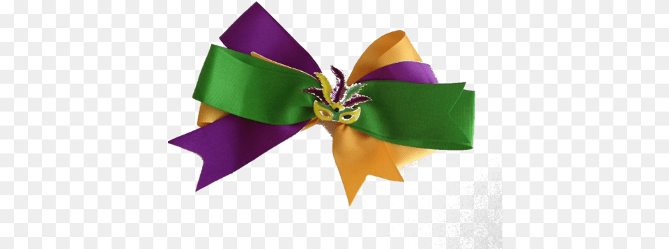 Mardi Gras Hair Bow With Mask Origami, Purple, Accessories, Formal Wear, Tie Png Image
