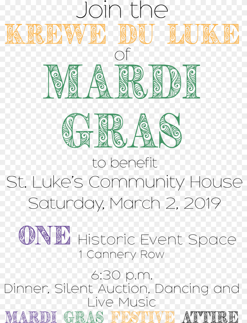 Mardi Gras Invitation For Web Calligraphy, Text Free Png Download