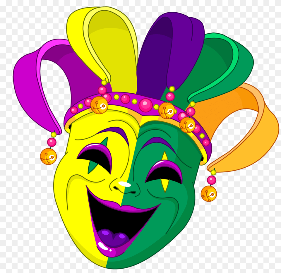 Mardi Gras Jester Mask Clipart Mardi Gras Clip Art, Carnival, Crowd, Mardi Gras, Parade Free Png Download