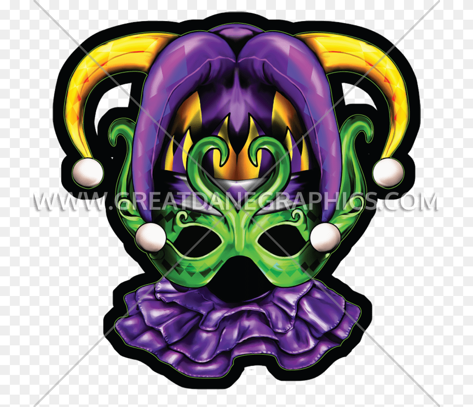 Mardi Gras Jester Mask Production Ready Artwork For T Shirt Printing, Carnival, Crowd, Mardi Gras, Parade Png