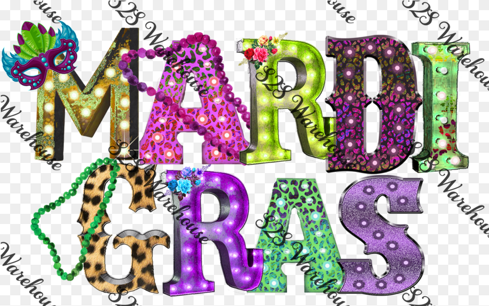 Mardi Gras Mask Bead Graphic Design, Number, Symbol, Text, Purple Png Image