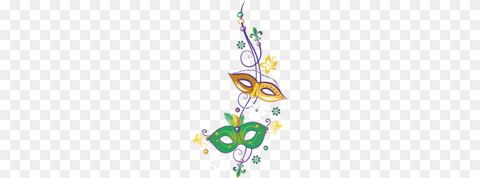 Mardi Gras Masks With Fleur De Lis And Beads, Art, Carnival, Graphics, Crowd Png Image