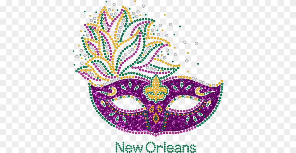 Mardi Gras Rhinestone Mask With Purple Masquerade Ball, Carnival, Crowd, Person, Mardi Gras Png Image