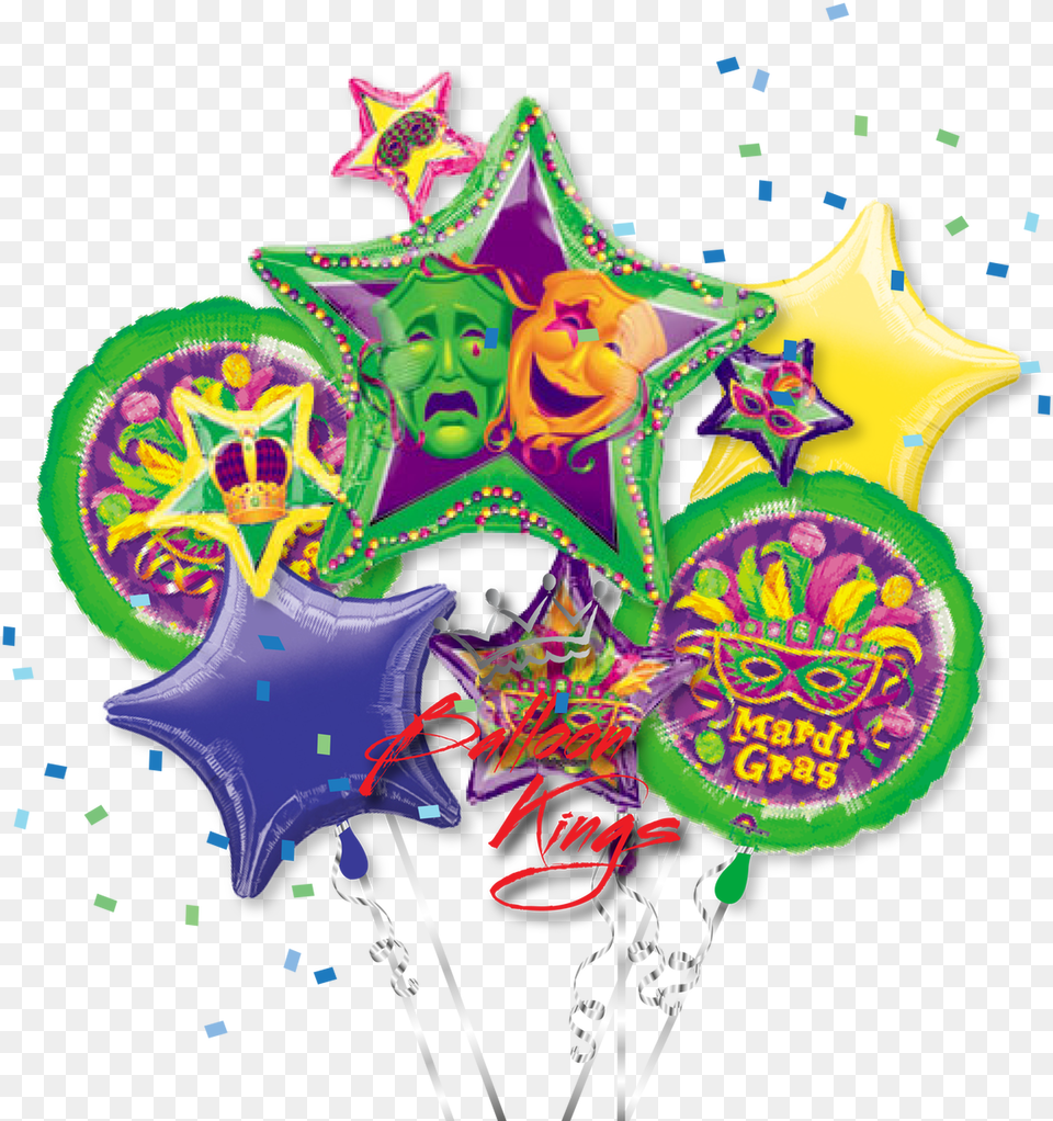 Mardi Gras Stars Bouquet, Purple, Carnival Free Png Download