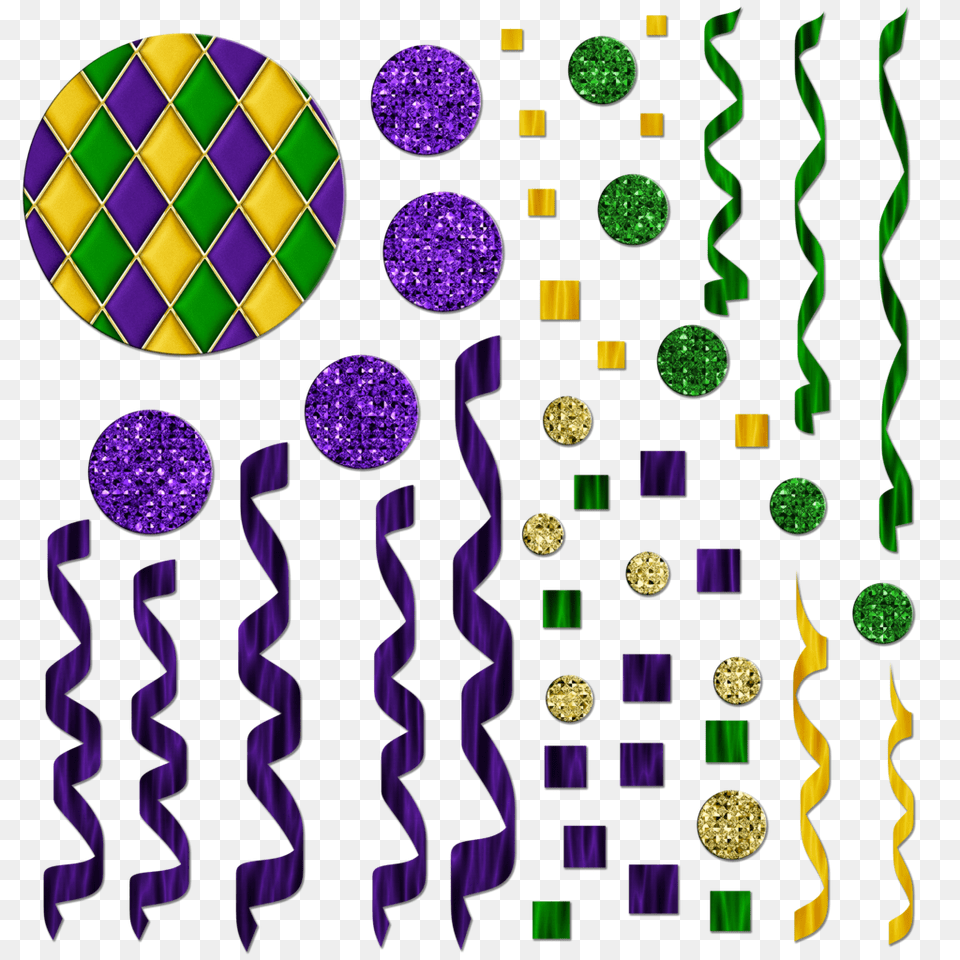 Mardi Gras Themed Streamersconfetti Graphics, Purple, Person, Art Free Transparent Png