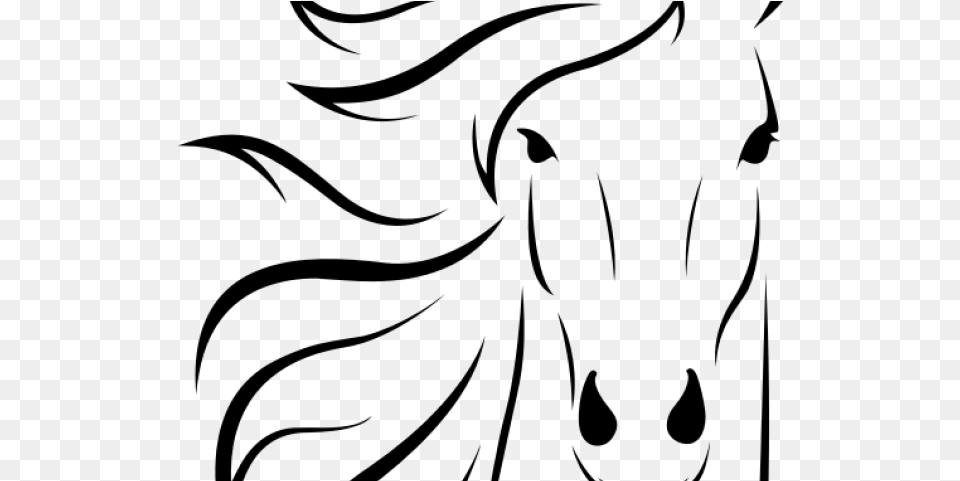 Mare Clipart Horse Face Face Of A Horse Outline, Gray Free Png