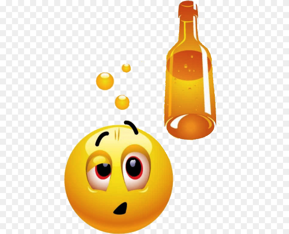 Mareado Por El Alcohol Groggy Emoji, Bottle, Beer, Beverage, Liquor Png Image