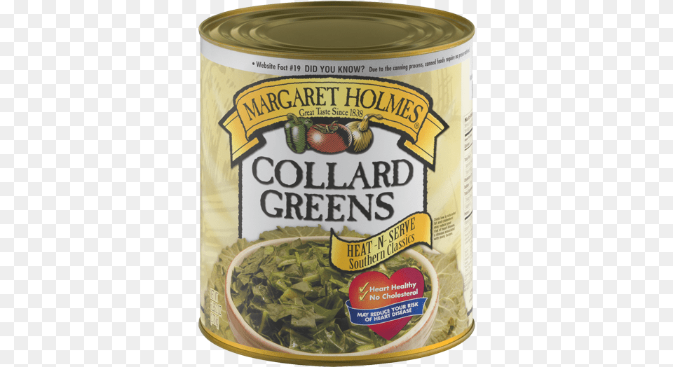Margaret Holmes Seasoned Collard Greens, Can, Tin, Aluminium, Food Png Image