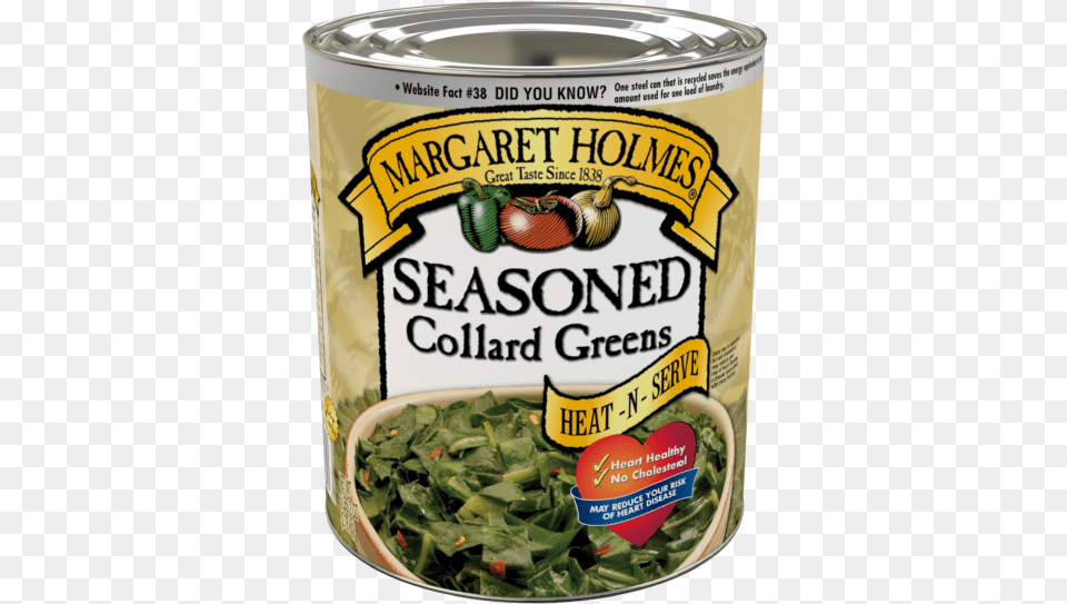 Margaret Holmes Seasoned Collard Greens Margaret Holmes Green Beans, Can, Tin, Food, Leafy Green Vegetable Png Image