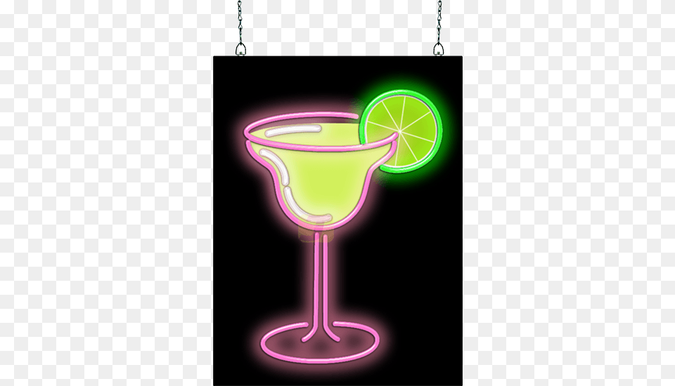 Margarita Glass Neon Sign Neon Sign, Alcohol, Beverage, Cocktail, Citrus Fruit Free Png