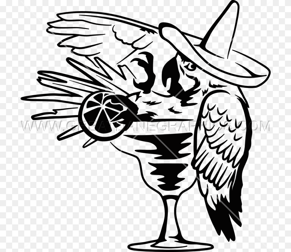 Margarita Parrot Production Ready Artwork For T Shirt Printing, Clothing, Hat, Machine, Wheel Png Image