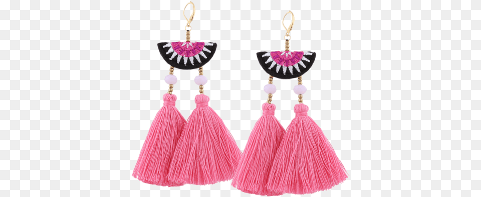 Margarita Tassel Earrings Fashion Bohemian Long Tassel Fringe Boho Dangle Clip, Accessories, Earring, Jewelry, Child Png