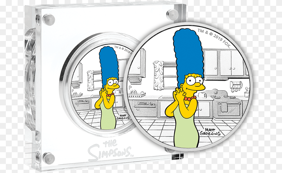 Marge Simpson 2019 1oz Silver Coloured Proof Coin Product Marge Simpson, Baby, Person, Face, Head Free Transparent Png