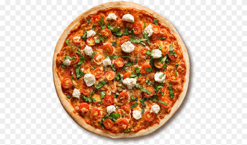 Margherita Vegetarian Pizzas Margarita Pizza Top View, Food, Food Presentation, Meal Free Transparent Png