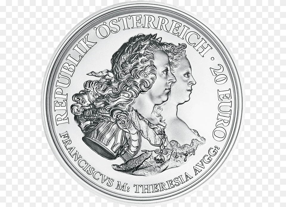 Maria Theresa Justice 20 Gram Silver Coin Price, Adult, Person, Money, Man Free Png