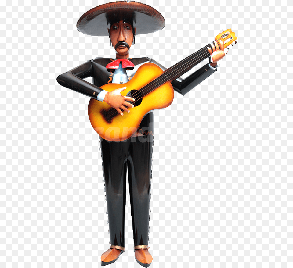 Mariachi Sculpture Composer, Person, Clothing, Guitar, Hat Free Png