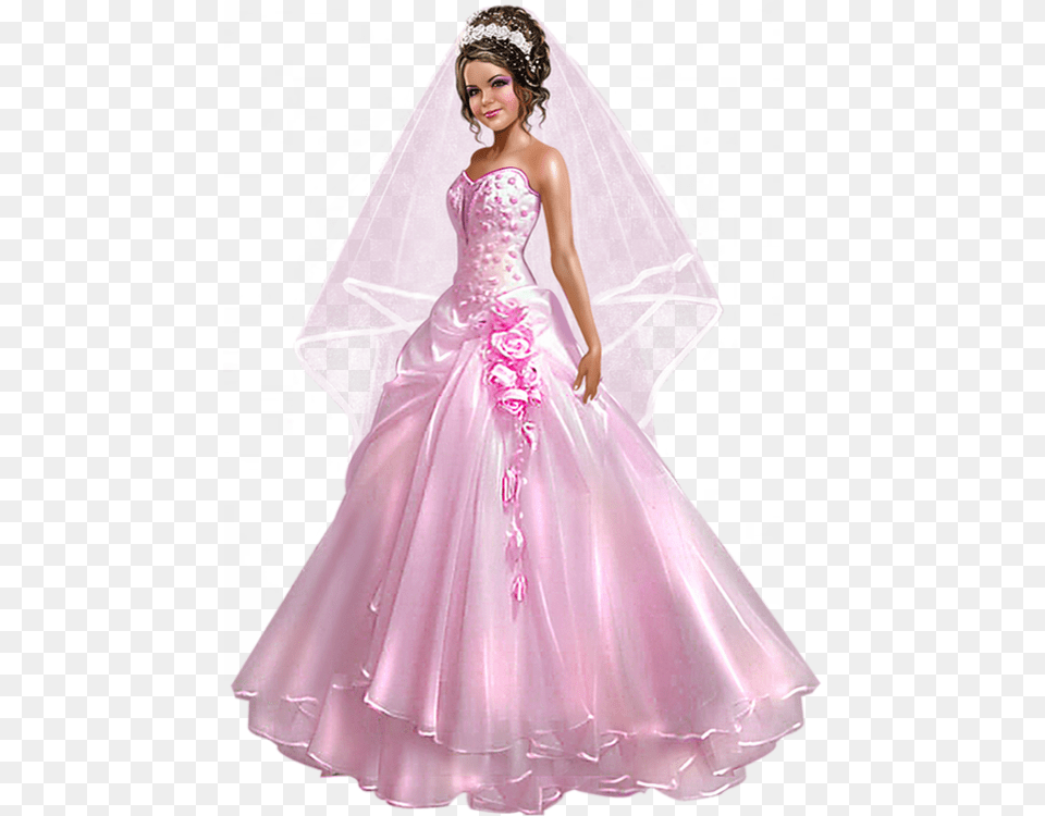 Mariage Marie Robe Rose Bride Drawing Debutante Wearing Dress Clipart, Formal Wear, Clothing, Fashion, Gown Free Png